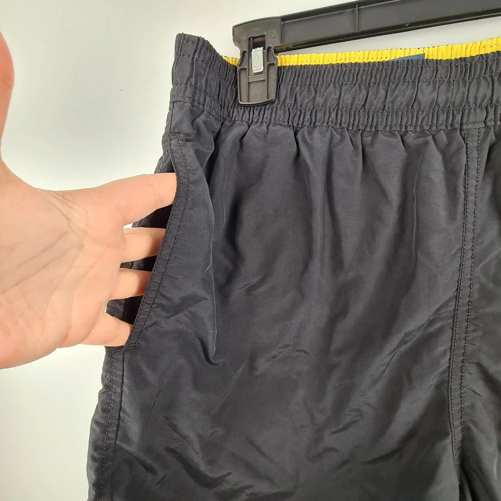 Polo Ralph Lauren Mens Black Swim Trunks Yellow Pony Logo Mesh Lined Large